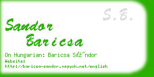 sandor baricsa business card